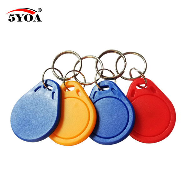 100pcs 13.56MHz IC M1 S50 Keyfobs Tags RFID Key Finder Card Token Attendance Management Keychain ABS Waterproof