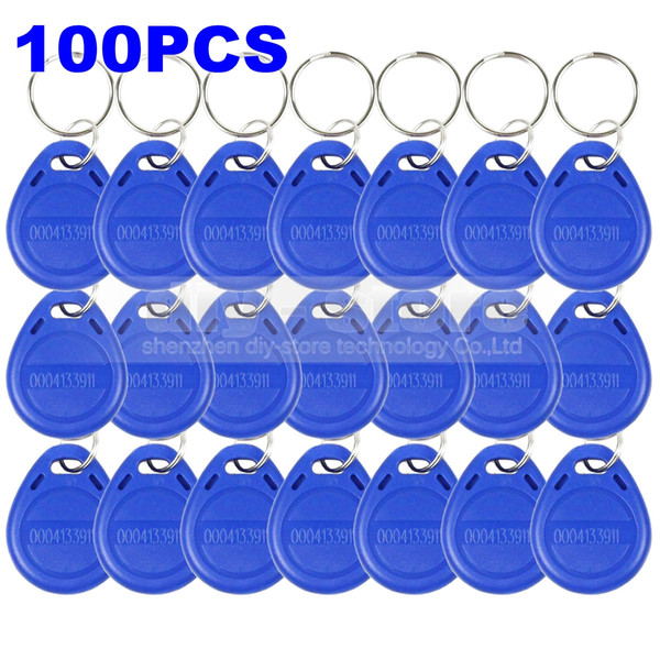 DIYSECUR 100pcs/lot 125Khz RFID Proximity ID Card Token Tags Key Keyfobs For Access Control System Free Shipping