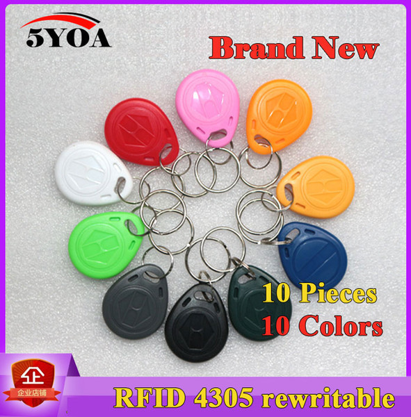 10 pieces EM4305 T5577 Duplicator Badge Copy 125khz RFID Tag llavero Porta Chave Card Sticker Key Fob Token Ring Proximity