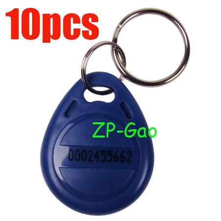 10pcs RFID Proximity ID Token Tag Key Ring cards 125Khz Bule Free Shipping