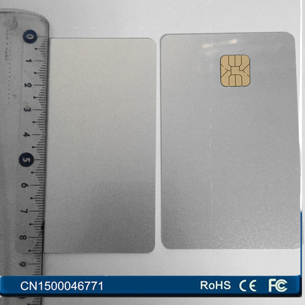 Wholesale- 100PCS/Lot PVC blank SLE4428 sliver card Contact ISO7816 big chip SmartCard For Access Control With Free Shipping