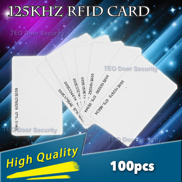 Water resistant 100pcs 125Khz ID RFID Proximity Cards Thickness High-quality Brand New Door Control Entry Access EM card 0.9mm