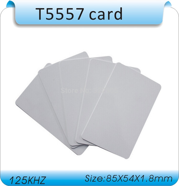 Free shipping(50 Pcs)125Khz RFID Writable chips/ T5577/T5557 Cards Proximity Rewritable white PVC