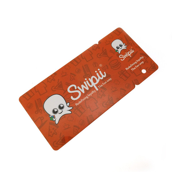 Custom CMYK printed CR80+ 1 keytag card with barcode combo cards with snap off for loyalty programme