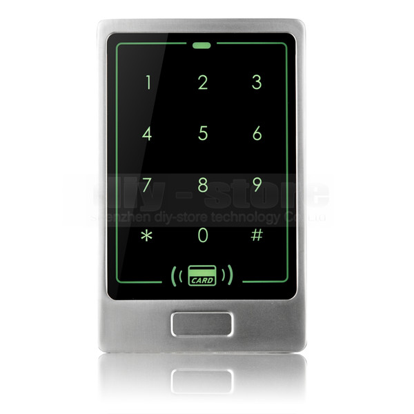 DIYSECUR 125KHz RFID Card Reader Touch Panel Backlight Metal Case Password Keypad For Access Control System Kit C20