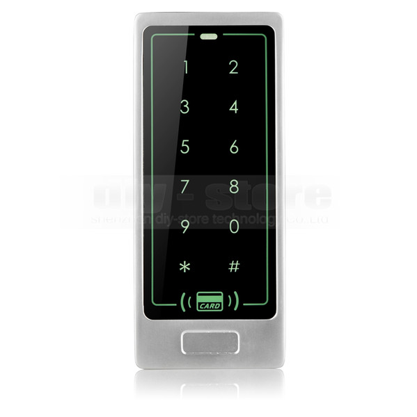 DIYSECUR 8000 User Access Controller Metal Case 125KHz RFID Reader Password Touch Keypad Backlight Key C10 Silver