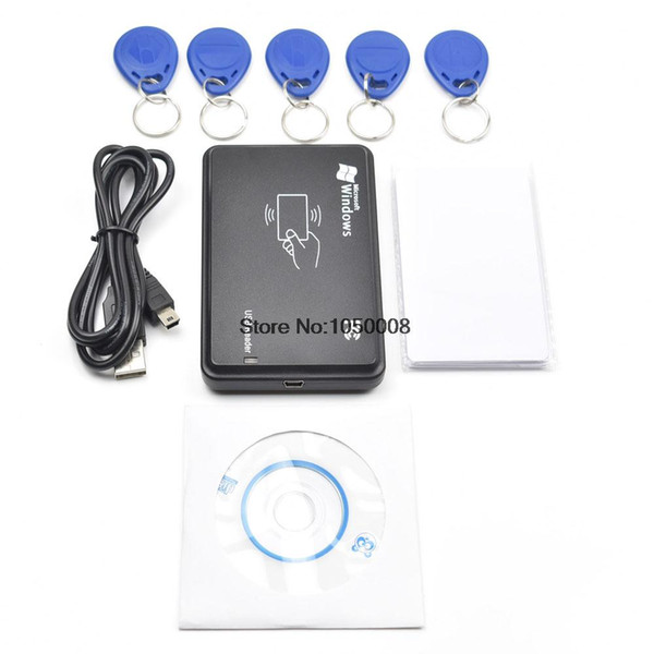 Wholesale- 1pcs/lot Rfid nfc reader and writer 13.56Mhz ISO14443A ultralight +5pcs M1 Cards+5pcs13.56 Mhz Tag USB cable+SDK