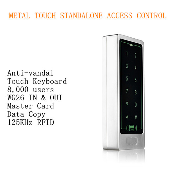 8,000 Users Metal Case Touch Keyboard Single Door 125KHz RFID Access Controller Standalone.