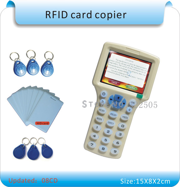 Updated version English version 10 frequency RFID Copier ID/IC Reader Writer /copy M1 13.56MHZ Sector0 encrypted +30pcs 3kinds tags