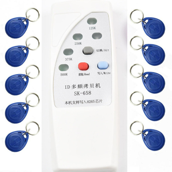 4 frequency RFID Copier Duplicator Cloner ID EM EM4305 t5577 5200 reader writer+ 10pcs T5577 5200 writable keyfob