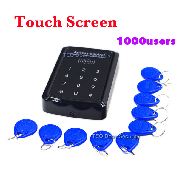 1000 Users Touch Screen RFID Access Controller Single Door Smart Touch Door Controller Keypad with Backlight Stand Alone Kit