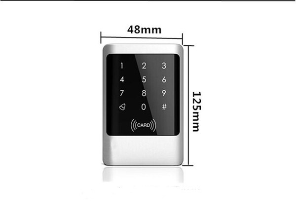 New free shipping RFID Reader 125KHz WG26/34 reader metal Shell water proof touch key pad reader for Access control system