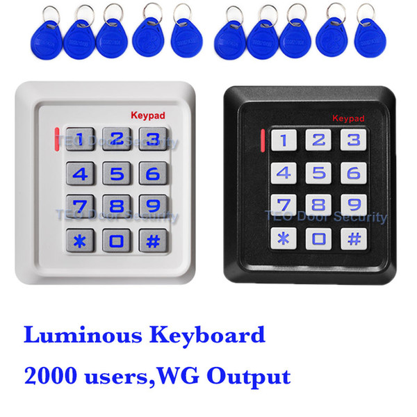 RFID Door Access Control Reader Single Door Card Pass Stand Alone Door Controller Luminous Keyboard WG Standalone Access