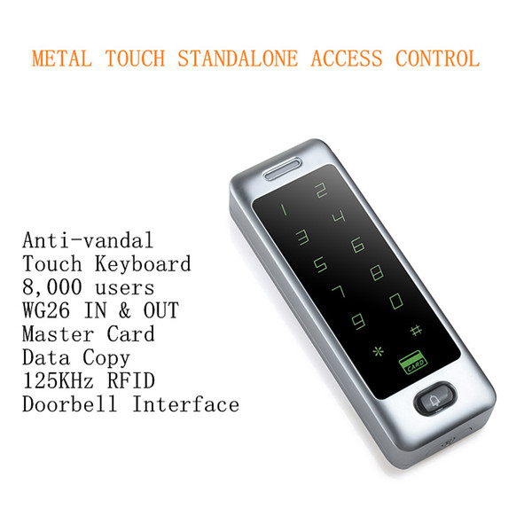 8,000 Users Metal Case Single Door 125KHz RFID Access Controller Standalone with Touch Keyboard