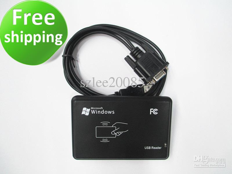 Free shipping RS232 Brand New Security Black RFID Proximity Sensor Smart ID Card Reader 125Khz