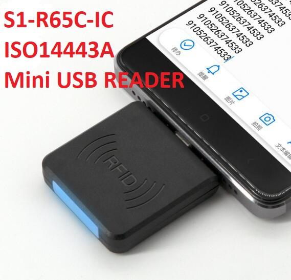 S1-R65C-IC READER Mini USB for Android Phone Easy Take ISO14443A RFID USB Reader 5sets/Lot Free Ship