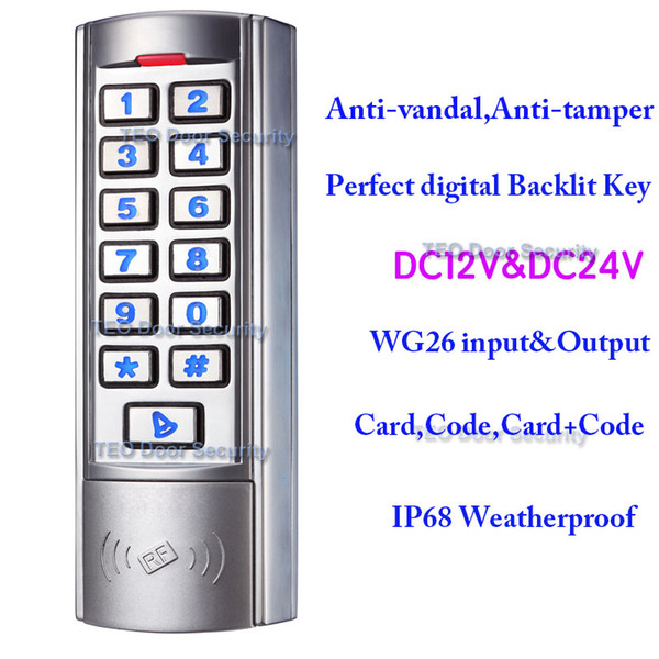 Perfect Digital Backlit Key Support 12V 24V Metal Keypad Access Control Manufacturer Fast Operating Speed SingleDoor RFID Access