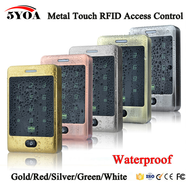 5YOA RFID Access Control Waterproof 125KHZ Touch Keypad Door Access Control System with KDL Metal Case Shell Backlight Keypad