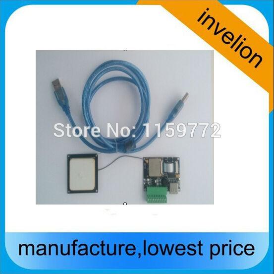 Wholesale- rs232 Wiegand usb interface low power quality passive mini uhf rfid reader module +2dbi small ceramic rfid uhf antenna free tag