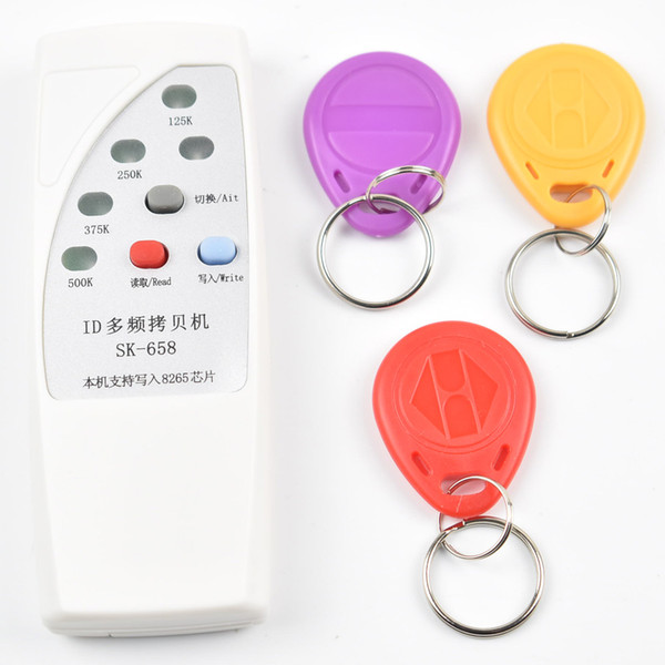 Handheld 4 Frequency 125khz 250k 375k 500k RFID Copier/ Duplicator/ Cloner ID EM Reader & Writer &3pcs EM4305 T5577 Rewrite Tag