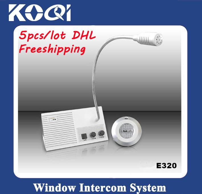 5pcs DHLFreeshipping window intercom dual-way interphone Bank window intercom system