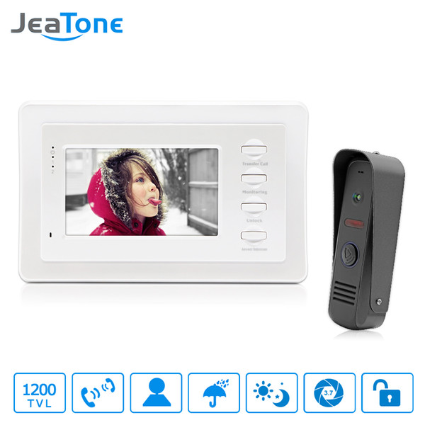 JeaTone 4 inch Wired Video Door Phone Intercom Doorbell Home Security Camera Monitor Door Video Camera With Storage