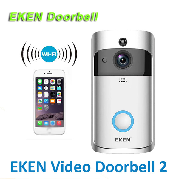 EKEN Home Video Wireless Doorbell 2 720P HD Wifi Real-Time Video Two Way Audio Night Vision PIR Motion Detection with bells APP Control