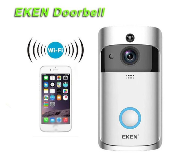 2019-EKEN Smart Home Video Doorbell 720P HD for Wifi Connection Real-time Video Camera Two-Way Audio Lens Wide Angle Night Vision PIR Motion