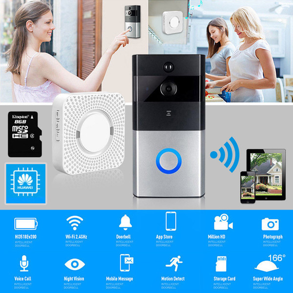 Smart Wifi Doorbell HD IR Wireless Remote Video Camera Phone Door Security System WIFI connection APP for IOS and Android