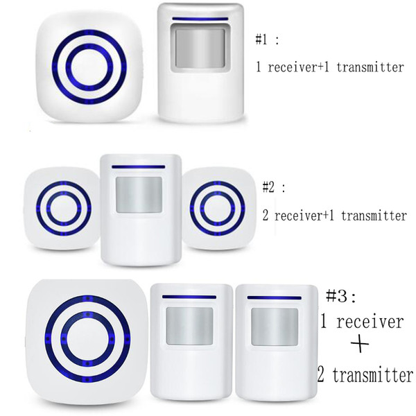 Hot 110V-240V Wireless Doorbell PIR Infrared Sensor Motion Detector Entry Door Bell Alarm w/ Receiver & Transmitter EU/US Plug DHL shipping