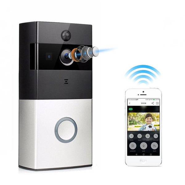 WiFi Doorbell Smart Doorbell 720P HD Wifi Security Camera Real-Time Video Night Vision PIR Motion Detection and App Control for IOS Android