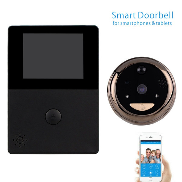 2.8 Inch LCD Wifi Peephole Video Doorbell 720P HD night vision Smart doorbell intercom with PIR Body Infrared Detection alarm