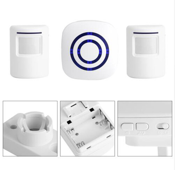 Wireless Motion Sensor Detector Gate Entry Door Bell Welcome Chime Alert Alarm EU/US Plug doorbells Alert Alarm Home Security Alarm