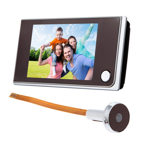 3.5 inch Digital Doorbell LCD Color Screen 120 Degree Peephole Viewer Door Eye Doorbell Mini Outdoor Color Camera TH4