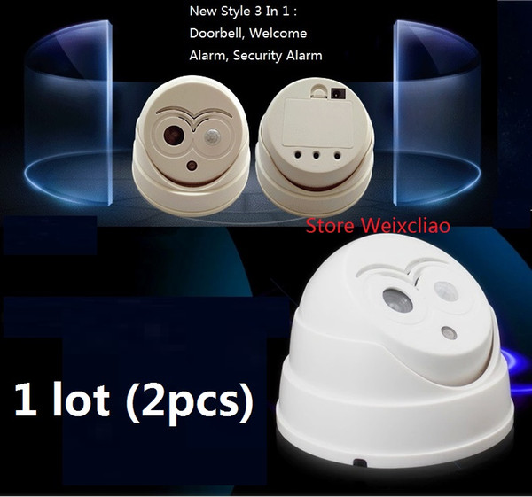 2pcs 1 lot Infrared 3 In 1 Welcome Alarm Arrival Door Bell Doorbell Security With 18 Kinds Of Tune Sound Owl Style Shape Free Shipping