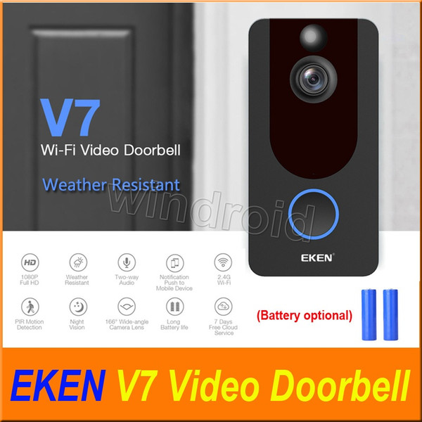 EKEN V7 HD 1080P Smart Home Video Doorbell Camera Wireless Wifi Real-Time Phone Video Cloud storage Night Vision PIR Motion Detection