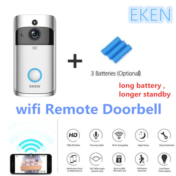 Wholesale Cheap EKEN Smart Video Doorbell Real-Time 720P HD Video Wifi Camera Two-Way Audio Night Vision App Control Wi-Fi Enabled Doorbell