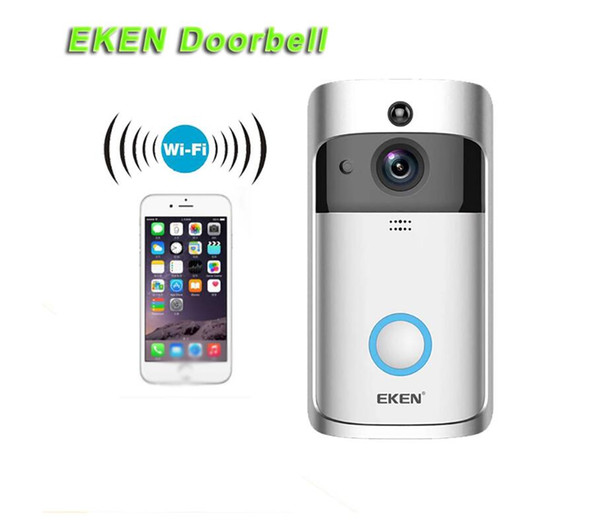 2019 EKEN Smart Home Video Doorbell 720P HD for Wifi Connection Real-time Video Camera Two-Way Audio Lens Wide Angle Night Vision PIR Motion