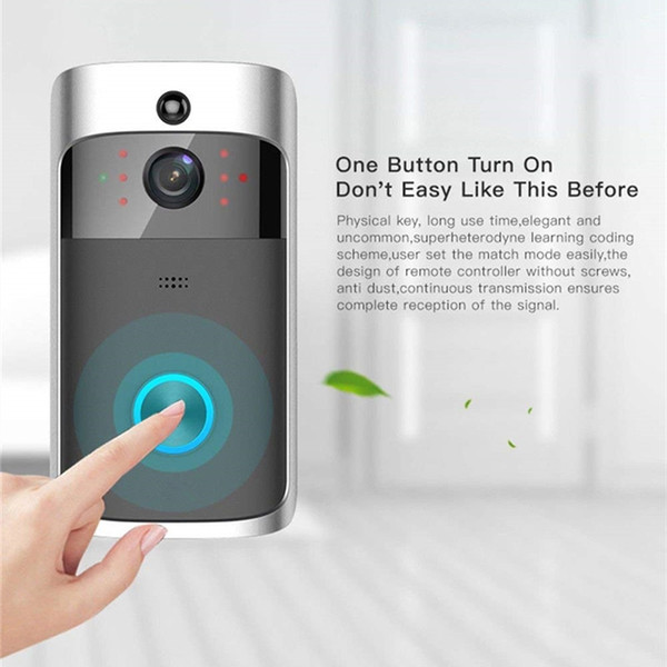 720P HD Wifi Video Doorbell Smart Doorbell Security Camera Real-Time Video Two-Way Talk Night Vision PIR and App Control for iOS Android