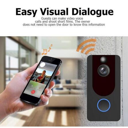 Hot V7 Smart WiFi Video Doorbell HD 1080P Camera with Chime Waterproof Night Vision Cloud Storage IP Door Bell Wireless Home Security Camera