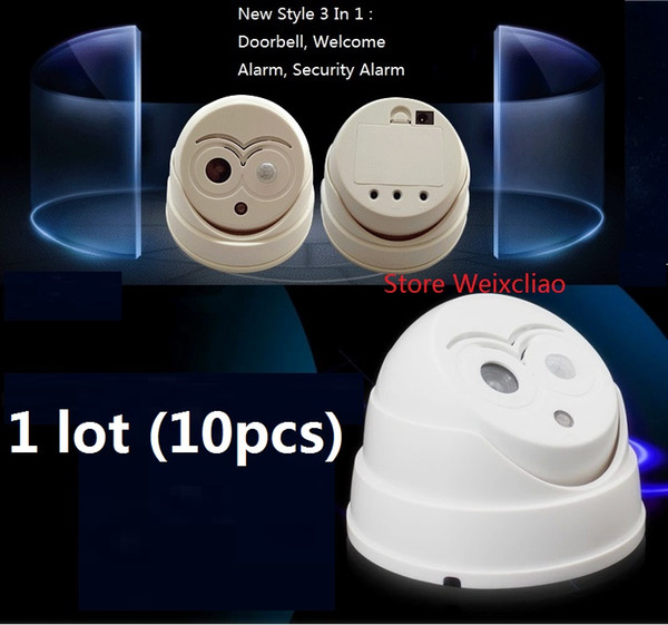 10pcs 1 lot Infrared 3 In 1 Welcome Alarm Arrival Door Bell Doorbell Security With 18 Kinds Of Tune Sound Owl Style Shape Free Shipping