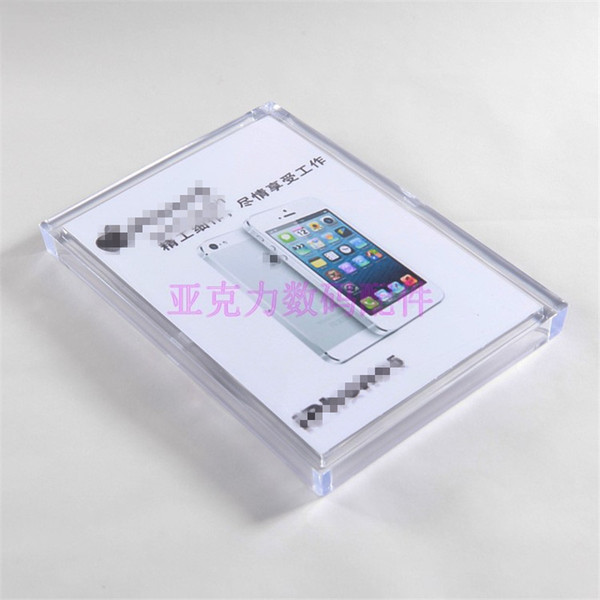 (50 pcs/lot ) Name Card Holder Clear Acrylic Table Sign Price Tag Label Display Paper Promotion Desk Sign Holder