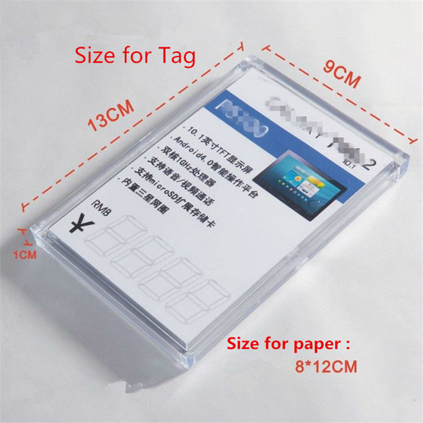 100 pcs/lot air express shipping retail desktop EAS display pure color pc materials solid price tag labels