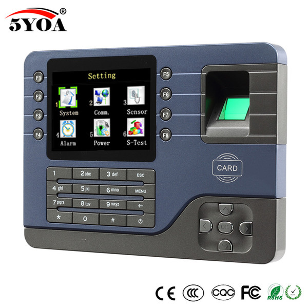 TCP IP Biometric Fingerprint Time Attendance Clock Recorder Employee Digital Electronic English Reader Machine USB RFID ID Card