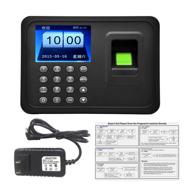 Freeshipping A6 Fingerprint Time Attendance Clock Recorder Employee Time Recorder Control System for employee office