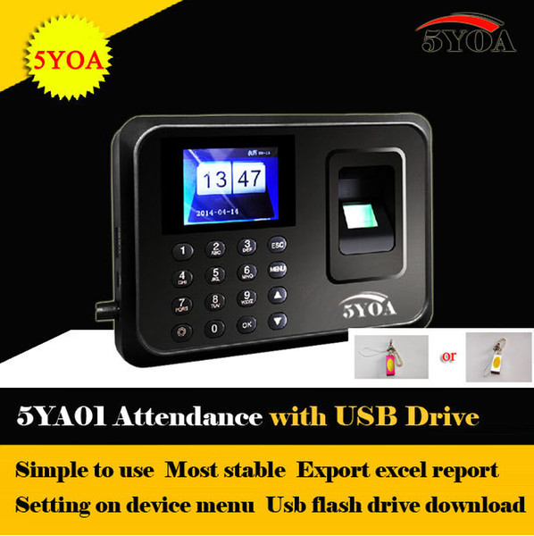 Wholesale-with usb drive flash Biometric Fingerprint Time Clock Recorder Attendance Employee Machine Punch Card ID Reader System