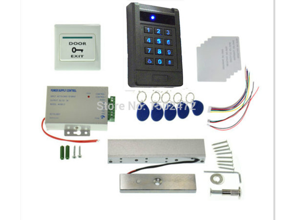 Factory Outlet RFID ID Reader+Keyfob Access Control Kit Electric Strike Door Lock Magnetic Lock