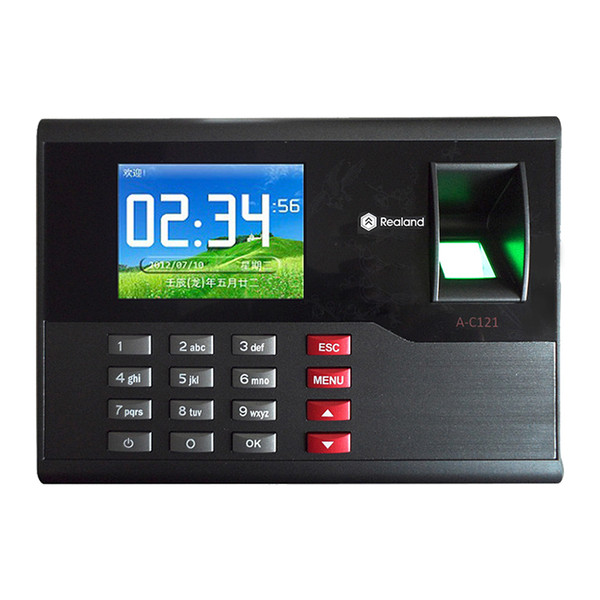 Wholesale- A-C121 TCP/IP Biometric Fingerprint Time Clock Recorder Attendance Employee Electronic Punch Reader Machine Realand with 2.8''