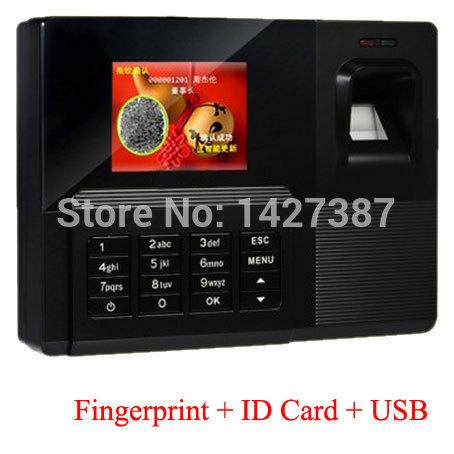 Wholesale-Biometric Fingerprint Attendance Time Clock + ID Card Reader + USB Recorder Employee Electronic Standalone Punch Reader Machine