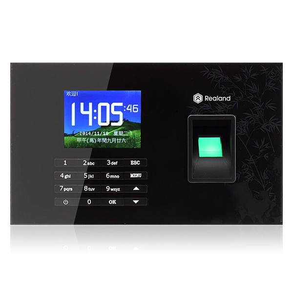 Wholesale- Realand TCP/IP USB RFID Biometrics Fingerprint time recorder with 2.8inch Touch Screen and free English software A-C051 model